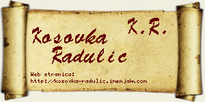 Kosovka Radulić vizit kartica